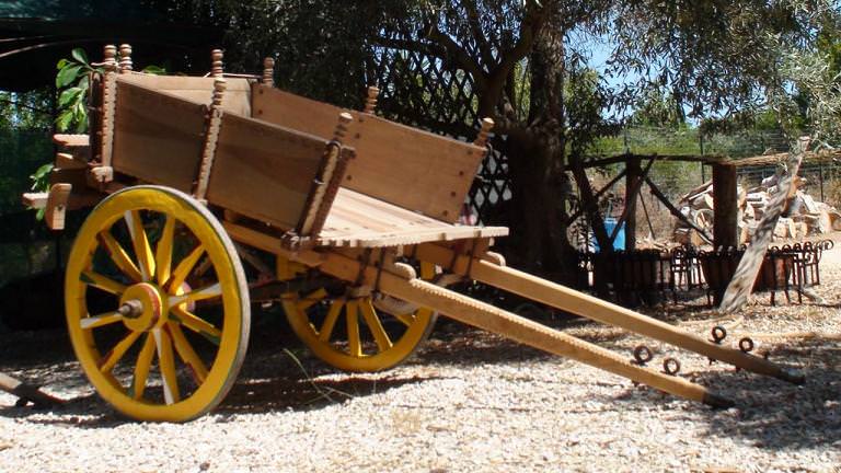 our traditional Sicilian donkey cart - still unpainted.